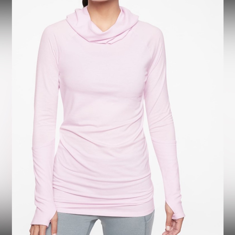 Athleta Women's Light Purple/Pink Cowl Neck Long sleeve with hood